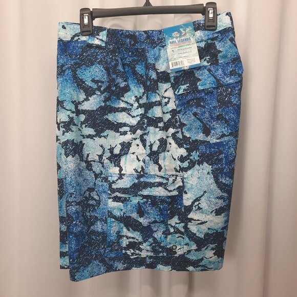 Reel Legends Other - Reel Legends Men’s XX-Large Fishing Shorts Blue Camo Cargo Water Repellent NWT